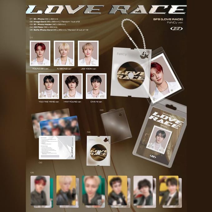 SF9 - LOVE RACE FaNCy Ver. Het 15e Mini-album SET (6 ver.)