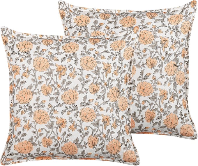 MEADIA - Sierkussen set van 2 - Gebroken wit - 45 x 45 cm - Katoen