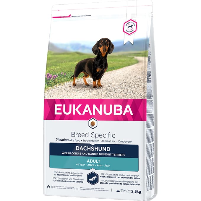 Eukanuba Dachshund/Teckel - Breed Specific - Kip - Hondenvoer - 2.5 kg