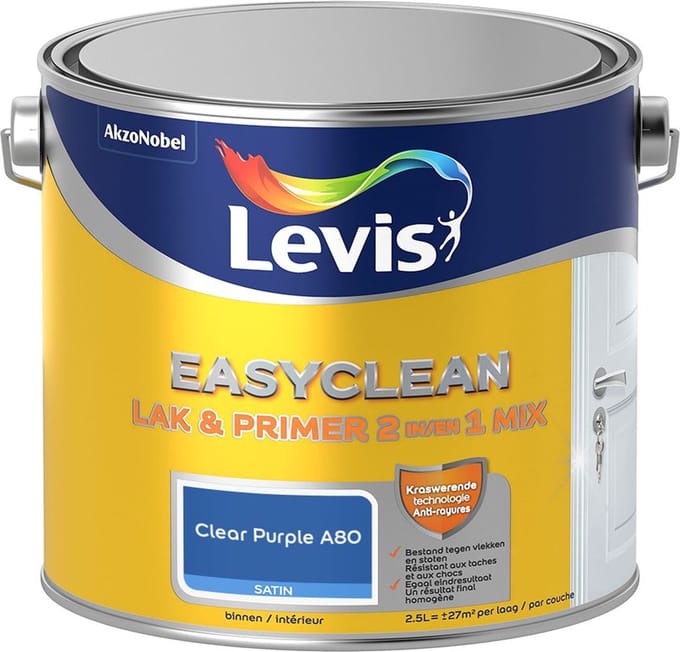 Levis - Easyclean Lak & Primer 2-In-1 Mix - Clear Purple A80 - Mengverf - 2,5 L