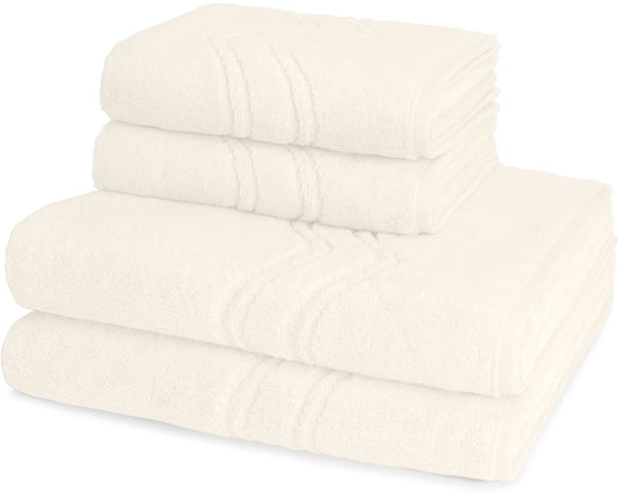 Ross Dames en Heren 2 X handdoek 2 X douchedoek - per set Cashmere feeling