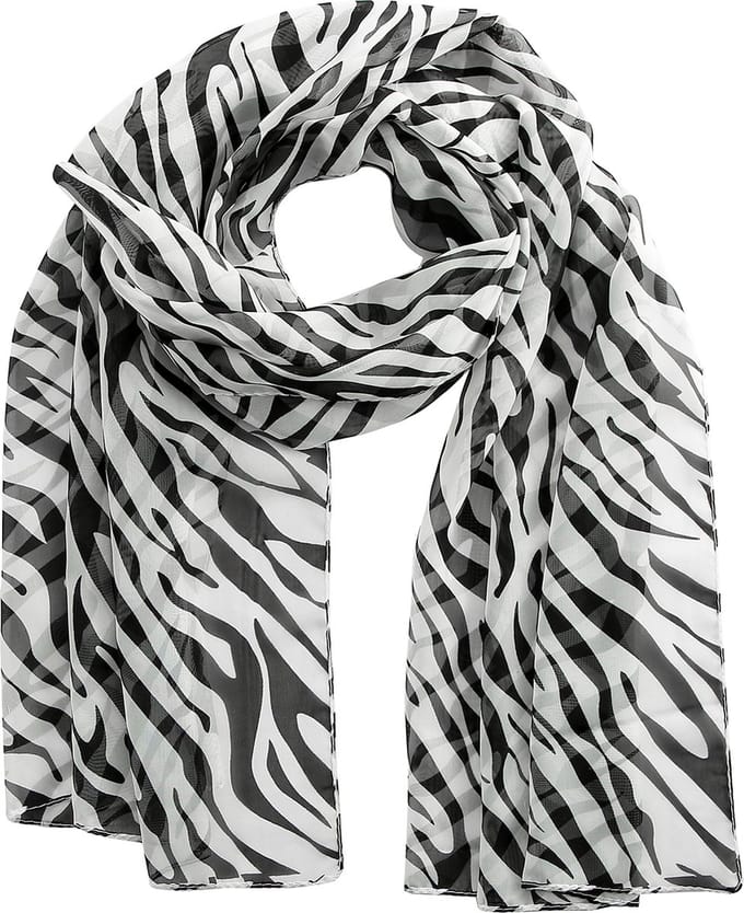 Emilie Scarves - sjaal - zebra print - chiffon - lang