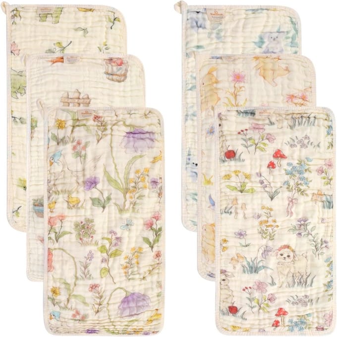 Zachte en Absorberende Mousseline Spuugdoeken voor Baby's - Set van 6, Uniseks