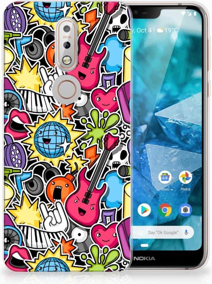Nokia 7.1 Silicone Back Cover Punk Rock
