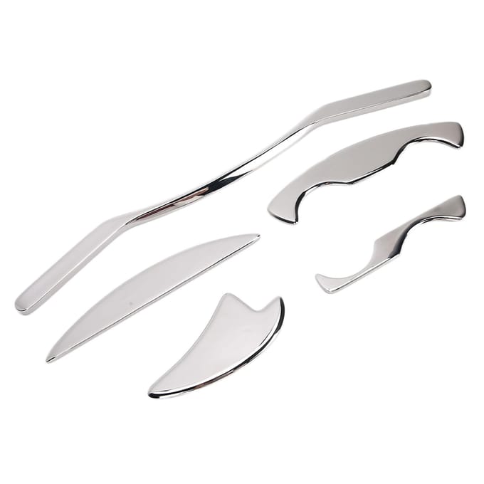 5pcs  set  Stainless Steel Gua Sha Scraping Massage Tool Muscle Pain Relieve Set white