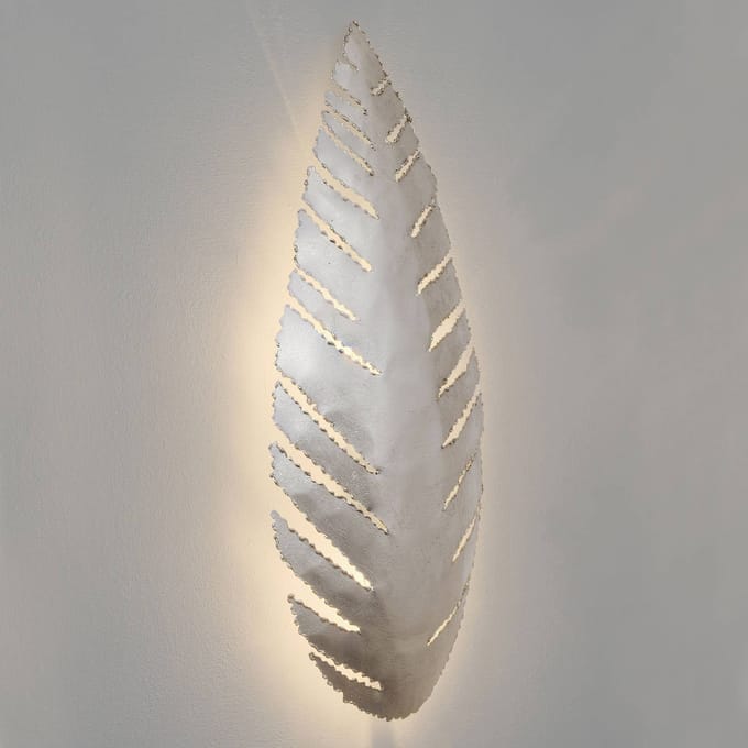Holländer Wandlamp Pietro in bladvorm, zilver