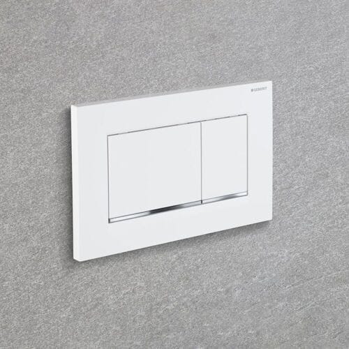 Geberit SIGMA30 bedieningsplaat voor dubbele spoeling, glanzend wit/chroom