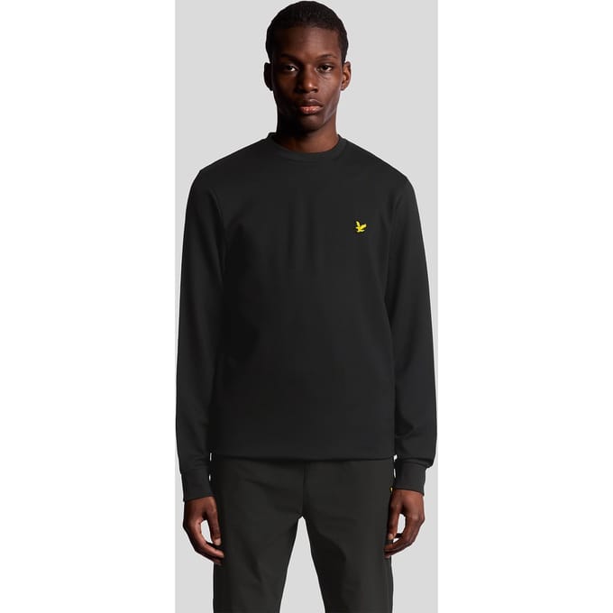Lyle & Scott Crew Neck Fly Fleece Jet Black size M | Sweaters Outlet | Men | Black