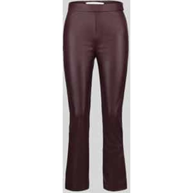 Wide leg kunstleren broek van viscosemix model 'MACY'