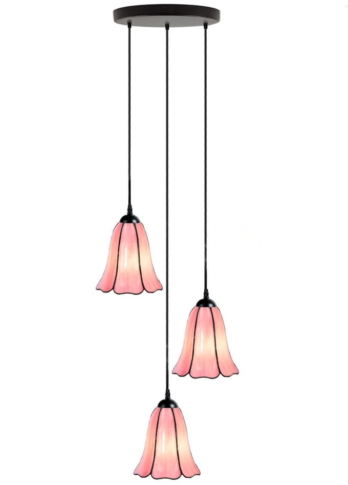 Tiffany Kroonluchter Liseron Pink 3 - Art Deco Trade