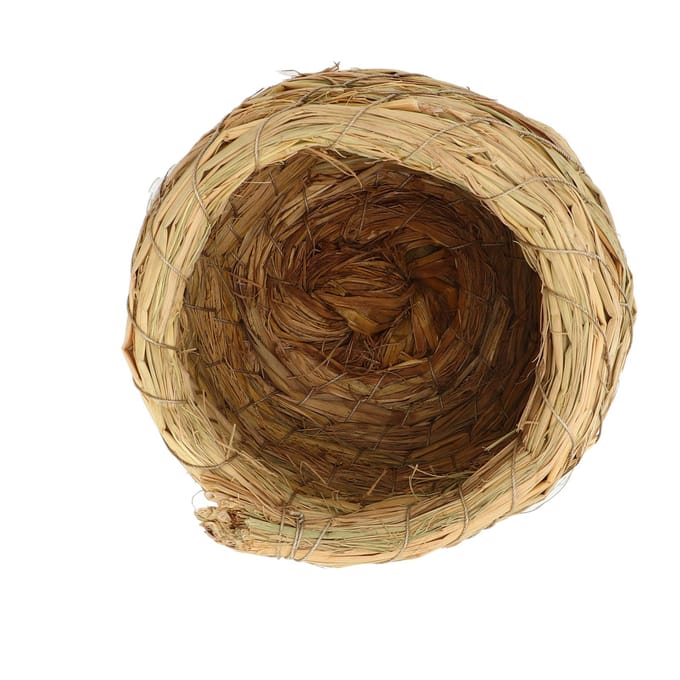 Vogelgras Hut Comfortabel Handgeweven Vogelhuisje voor Parkieten Budgerigars Papegaaien Vinken Mussen brown