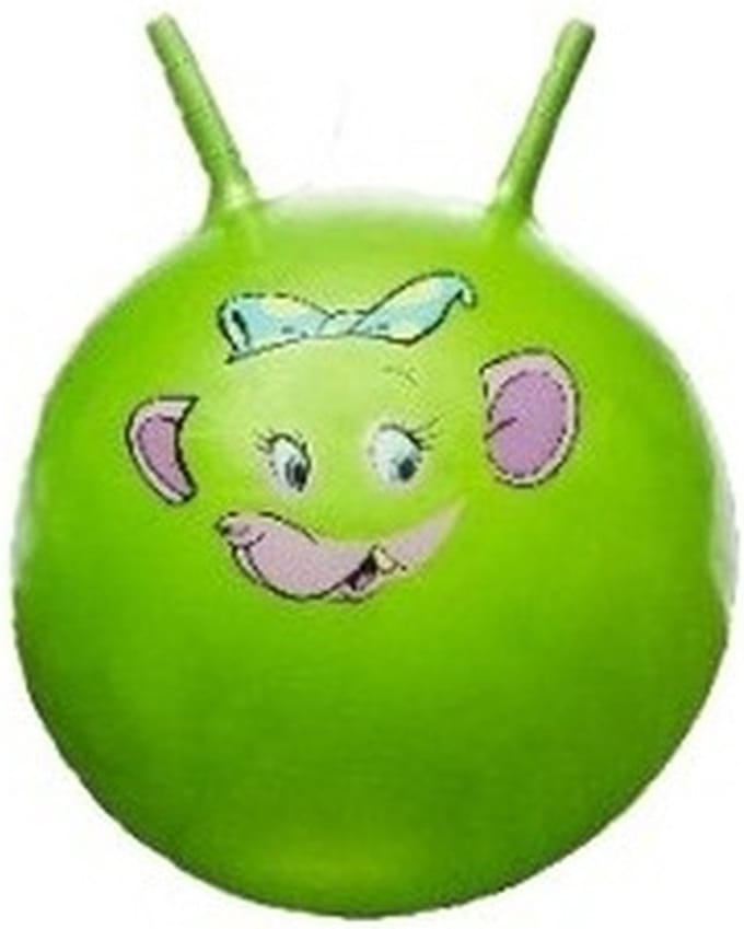 Skippybal met dieren gezicht groen 46 cm
