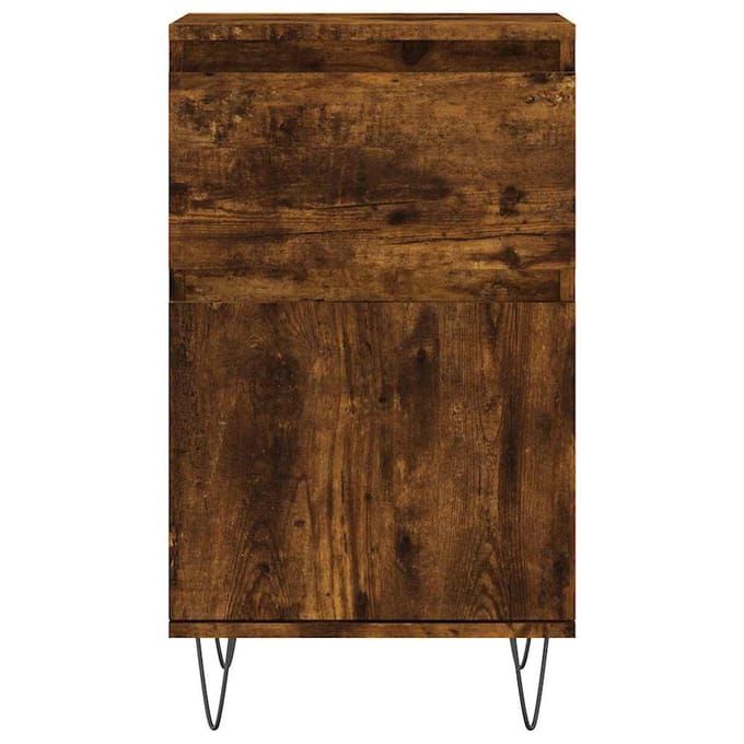 vidaXL - Dressoir - 40x35x70 - cm - bewerkt - hout - gerookt - eikenkleurig