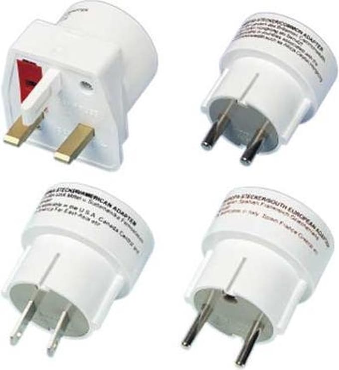 Vivanco Travel adapter Set EURO/USA -> World White