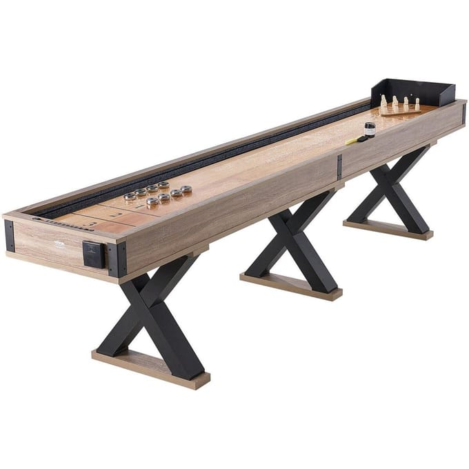 11,5 ft Shuffleboard Tafel 2-in-1 Shuffleboard en Bowling Combinatiespel Set