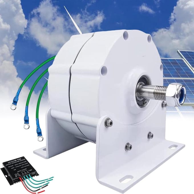 Windgenerator Set - Energie Generator - Energie Opwekken - Laag Toerental - 12000 Watt - Wit