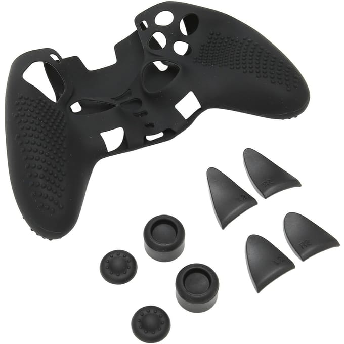 Gamecontroller Siliconen Hoes Zachte Antislip Beschermhoes met 8 Duim Grip Covers voor black