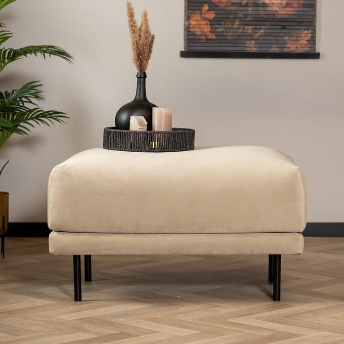 Bronx71® Hocker Denver velvet beige