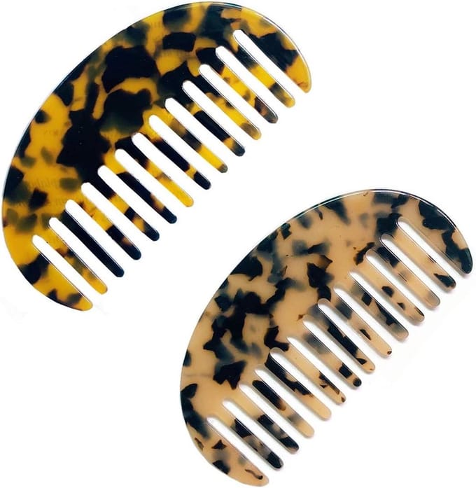 Grote Haar Kam - Kam Set - Haar Ontklitten - Frans Design - 8.5 cm - Geleefd Schildpad