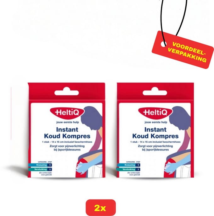 HeltiQ Instant Koud Kompres 14 x 15 cm - 2x Voordeelverpakking!