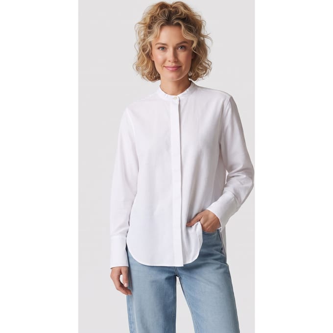 ARKET Hester Bib Shirt White Maat: 36 | Longsleeves Outlet | Dames | Wit