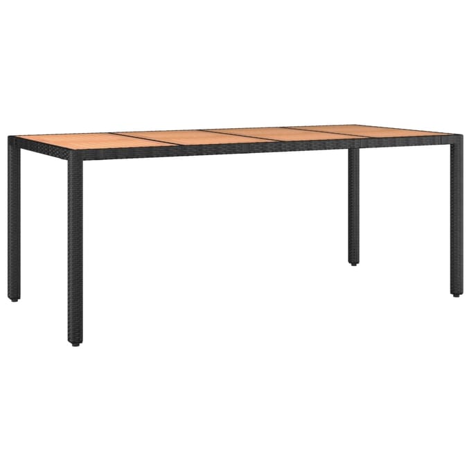 vidaXL - 9-delige - Tuinset - poly - rattan - zwart
