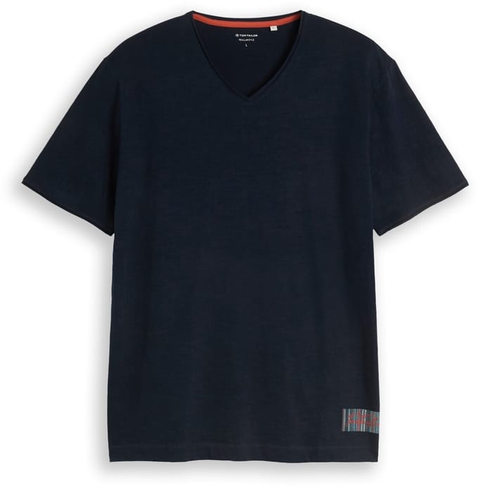 Tom Tailor - T-shirt met V-hals - Maat XL - sky captain blue