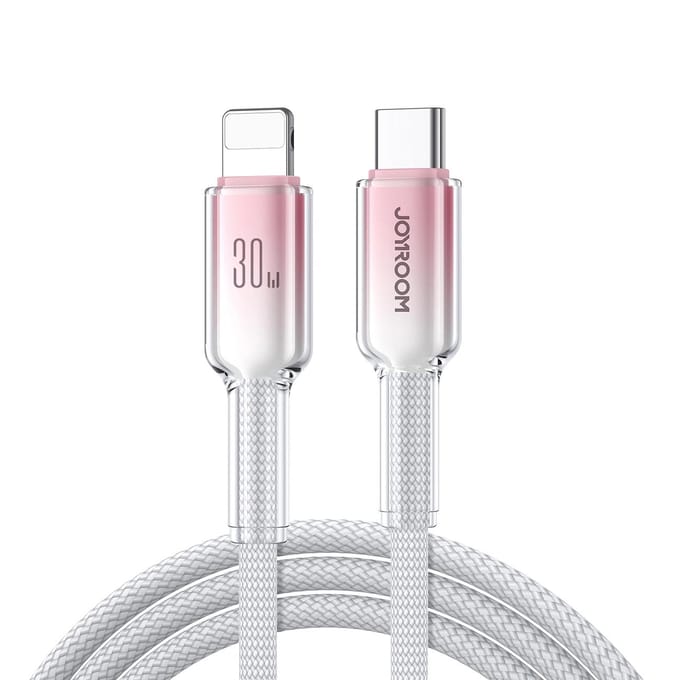 USB-C - Lightning Data- en Oplaadkabel Joyroom S-A42, 30W, 1,2m, Wit