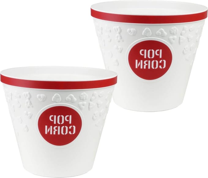 Popcorn Bowl - Popcorn Bak - Film Avond - BPA-vrij Plastic - 6 Quarts - Rood