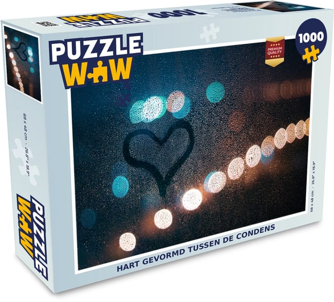 Puzzel Hartje - Condens - Licht - Legpuzzel - Puzzel 1000 stukjes volwassenen