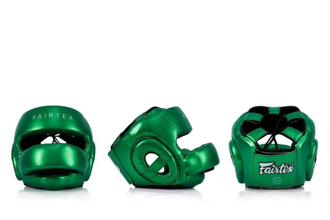 Fairtex HG17 - Boksershelm - Neusbescherming - Metaalkleur - Maat M