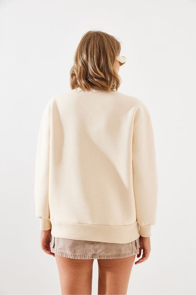 Hartpatroon Ronde Hals Sweatshirt