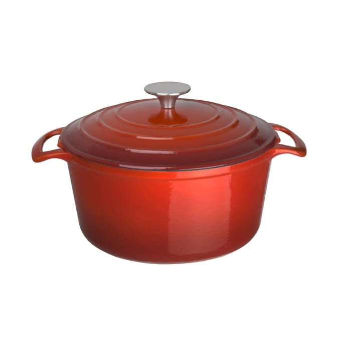Ronde Braadpan - 4 Liter - Rood - Vogue GH305 - Horeca & Professioneel