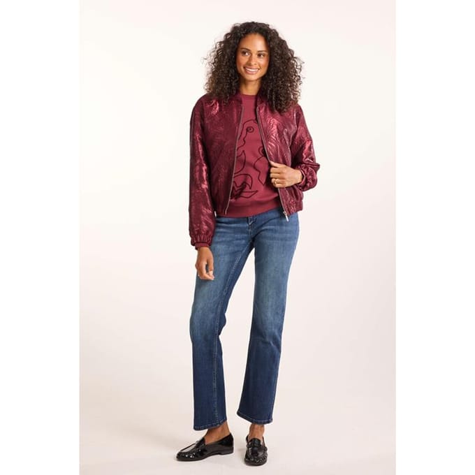 DIDI Dames Bomber Lora Wine Feather jacquard maat 48