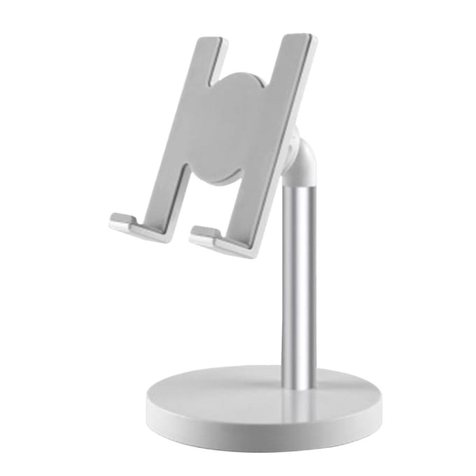Opvouwbare Aluminiumlegering Telefoonstandaard voor Bureau / Bed Compatibel met Mobiele Telefoon en Tablet Kleiner Standard Silver white