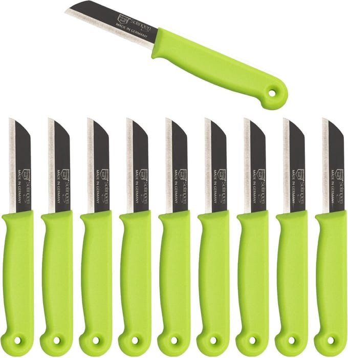 Solingen Schilmesje Duits - Groen - RVS 16 cm. met beschermhoes - 10 stuks