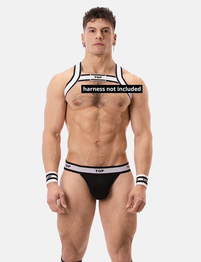 Barcode Berlin Jockstrap TOP Black-White - MAAT S - Heren Ondergoed - Jockstrap voor Man - Mannen Jock