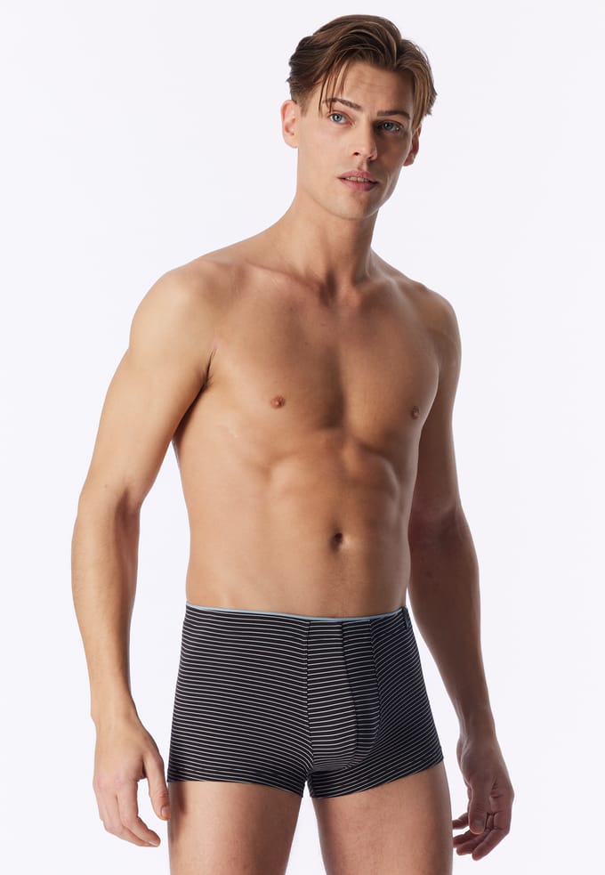 Korte short van modalvezel met strepen in grafiet - Long Life Soft 9