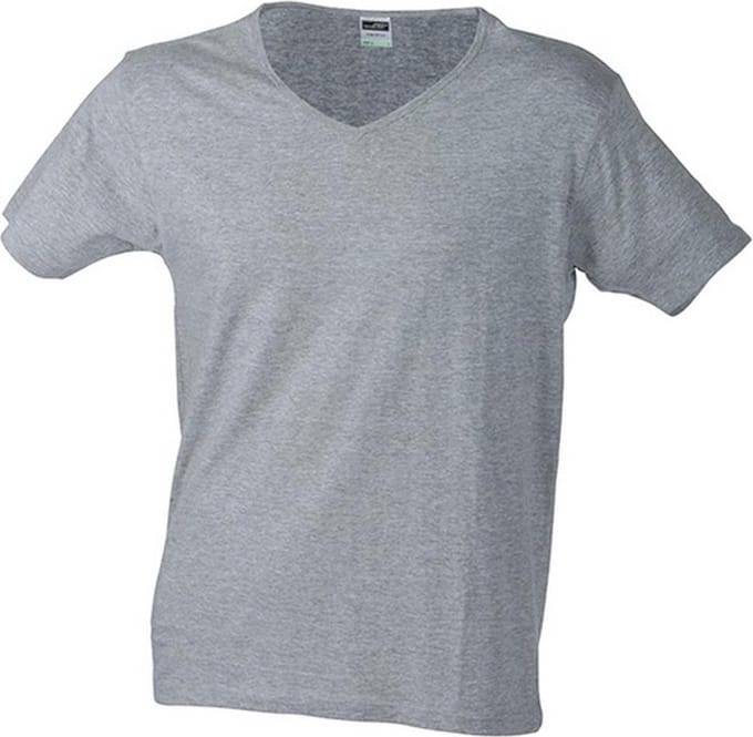 Daiber Heren Slim Fit V Hals T-Shirt (Heide Grijs)