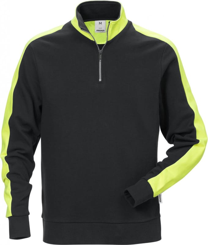 Fristads Sweatshirt Met Korte Rits 7449 Rts - Zwart - S