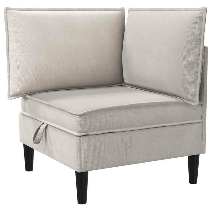 vidaXL - Hoek - Sofa - met - Opbergruimte - Havermout - Fluweel