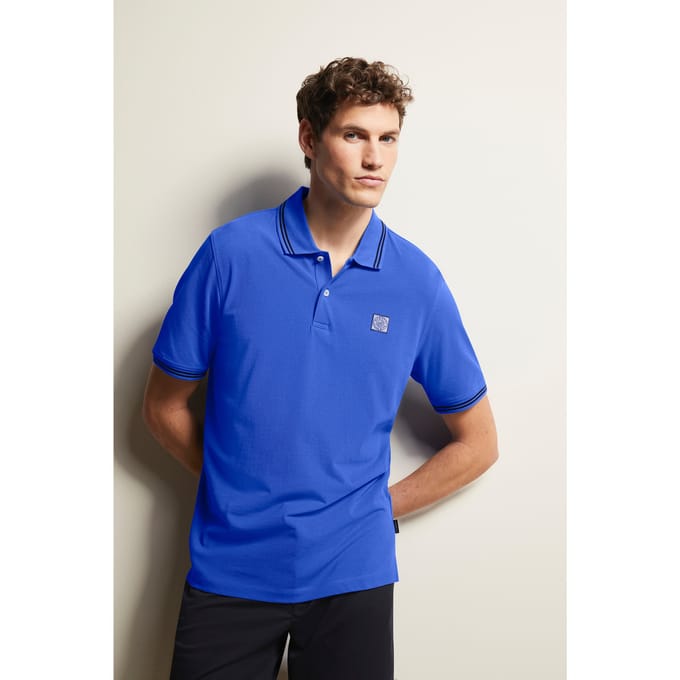 Bugatti Herren Poloshirt met contrasterende strepen