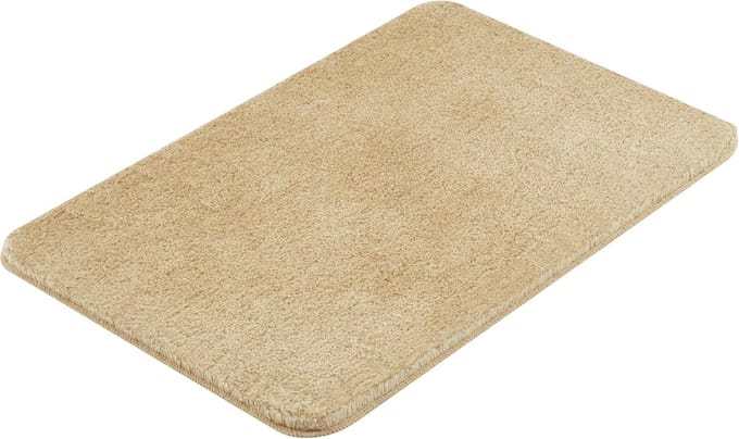 Soft Badmat Polyester Beige Rechthoekig - 80x140 cm - Badkamer Kleed Sneldrogend