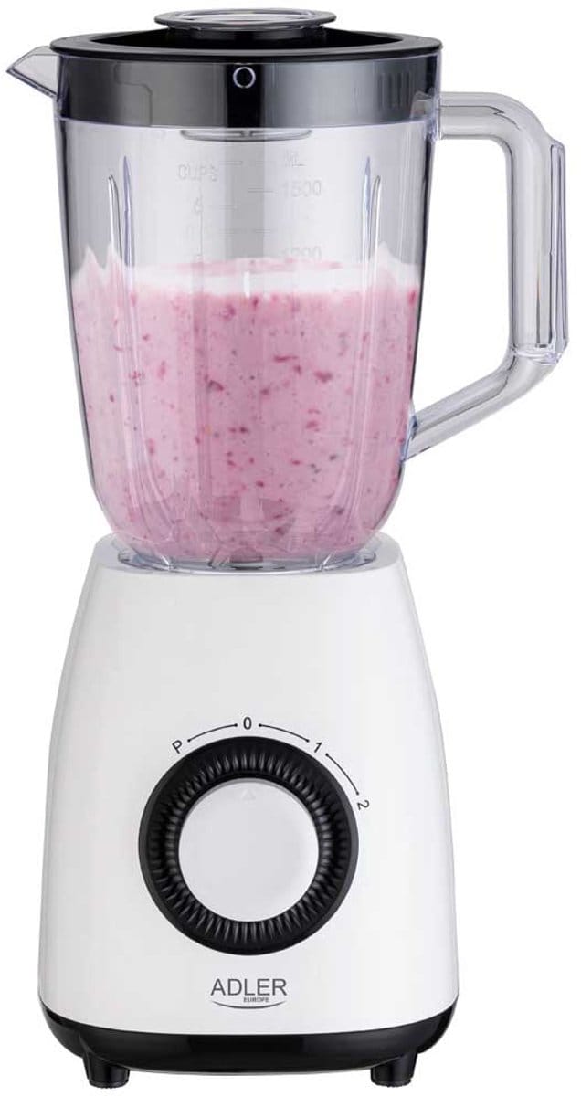 1000 W bekerblender van 1,5 liter, 2 snelheden en pulsmodus, stalen messen, antislip,