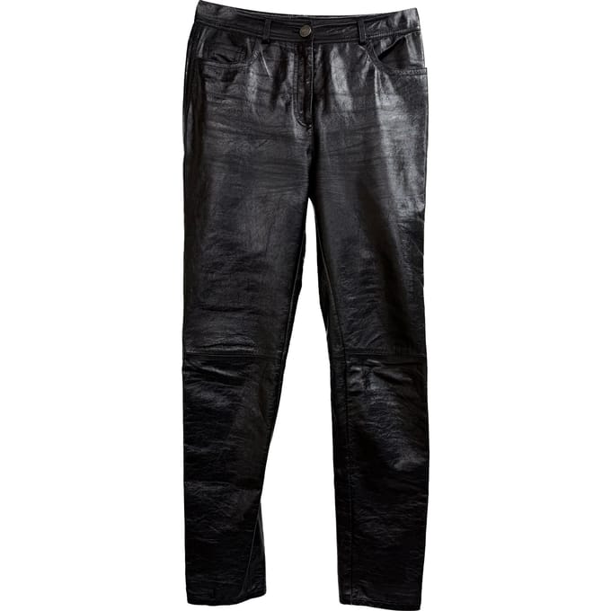 Etro leren broek in zwarte viscose