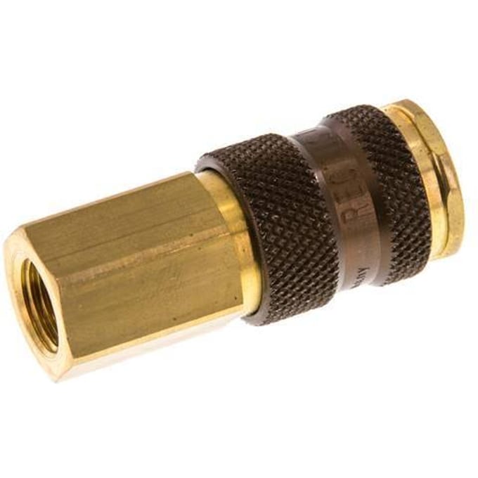 Messing DN 7.2 (Euro) Bruin-Coded Luchtkoppeling Snelkoppeling G 1/4 inch Binnendraad - CLS7-F-B-BRO-P-CD-014