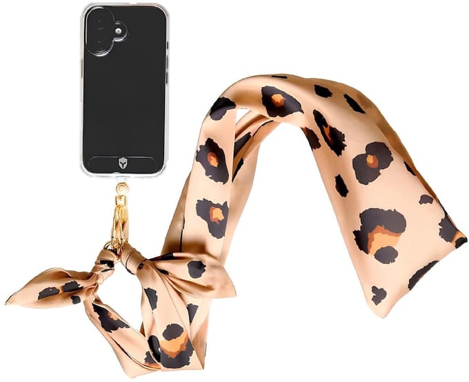 Force Case, Afneembare Sjaal Schouderband voor Universele Smartphone Luipaard Patroon, Luipaardprint