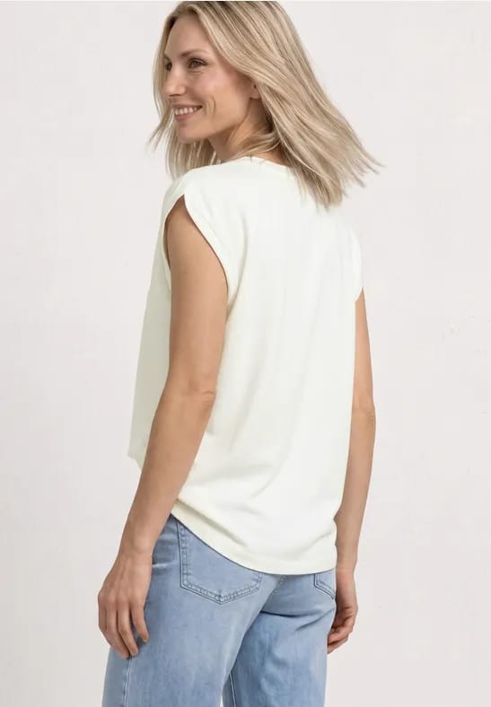 Shirt met overhangende schouders en rimpels