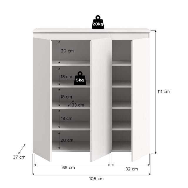 Slimme Universele Kast - Compacte Opslagkast Op Wielen - 8 Verstelbare Planken - 105x111x37cm