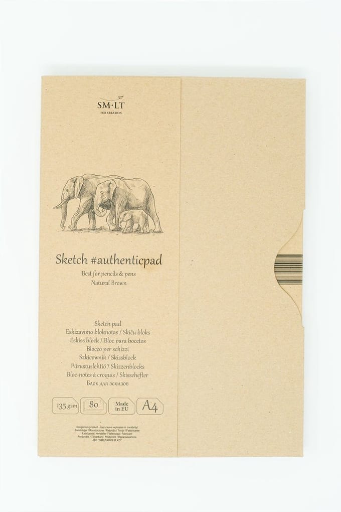 SMLT papierblok A5 natuurlijk bruin 135gr 80 vel FSC gerecycled.